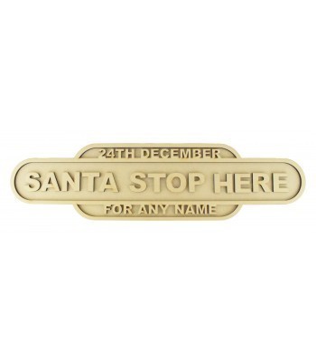 Laser cut Personalised 'Santa Stop Here' 3D Large Train Signs - 6mm - NEW DESIGN